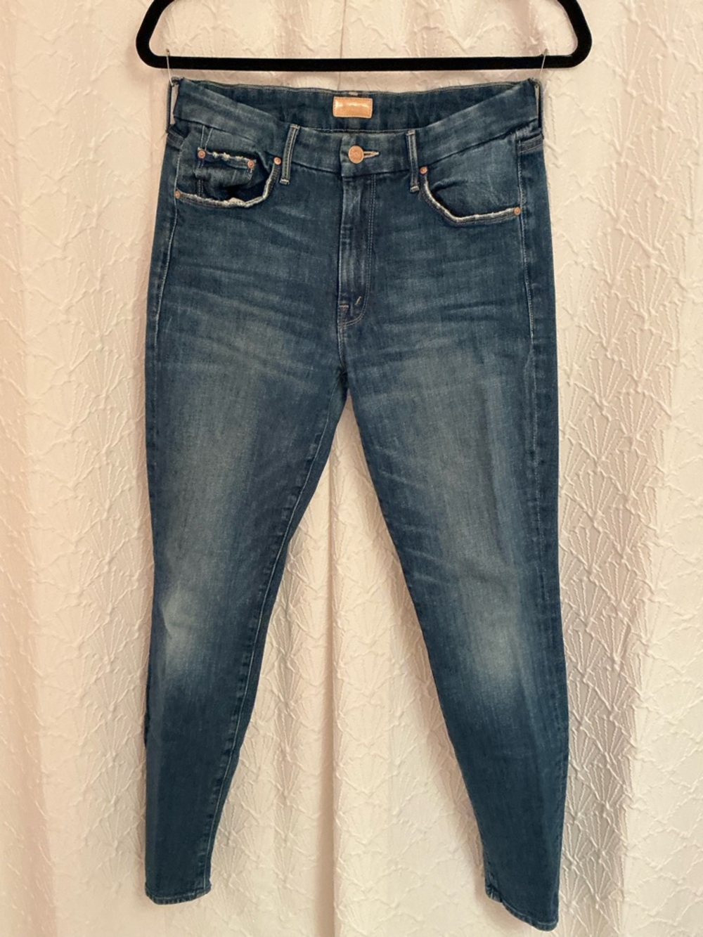 MOTHER Women’s Mid-Rise Blue Denim Jeans